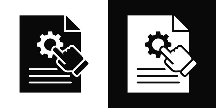 Task Control Icon In Black And White Background Style.