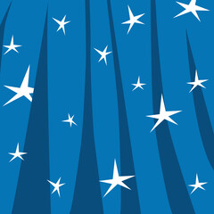 Obraz premium White Stars and line on Blue Background illustration