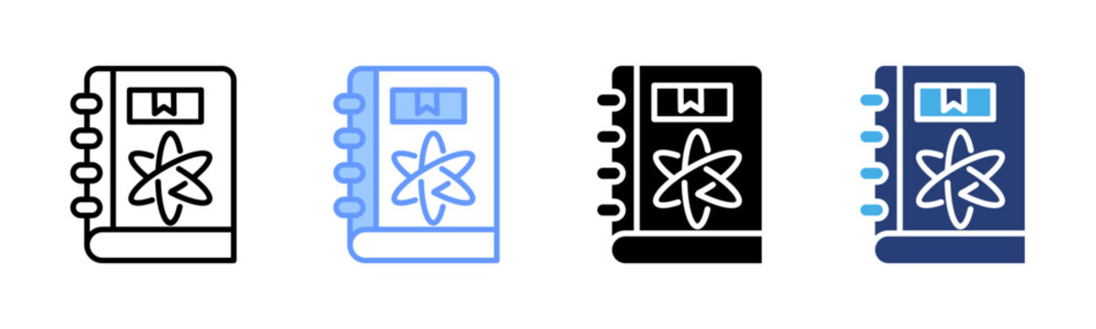 Physics icon set multiple style collection