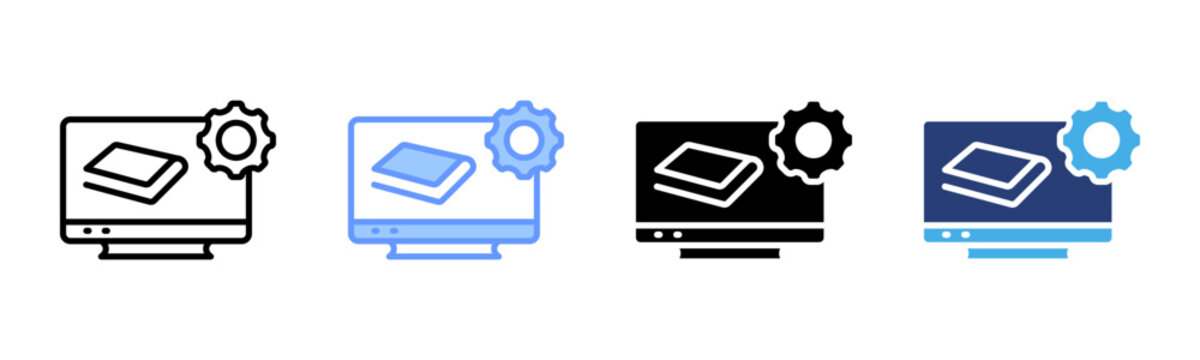 Tutorials icon set multiple style collection