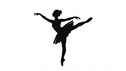 Elegant ballerina silhouette dancing classical ballet dance © Ating