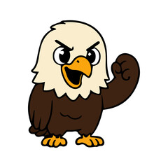 Naklejka premium A cute cartoon eagle icon element with a simple design, a sharp yet adorable expression, and clean vector style, perfect for stickers, decorations, and animal-themed designs.
