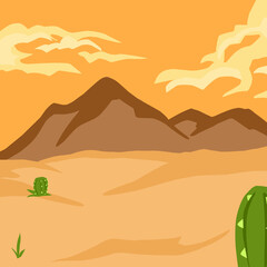 Fototapeta premium desert landscape with mountains