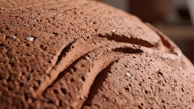 Closeup of ancient terracotta pottery texture with intricate details.