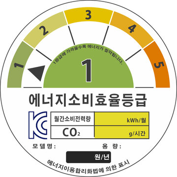 에너지 소비 효율 등급 라벨지