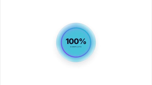 Animated circular progress bar loading from zero to eighty-two percent