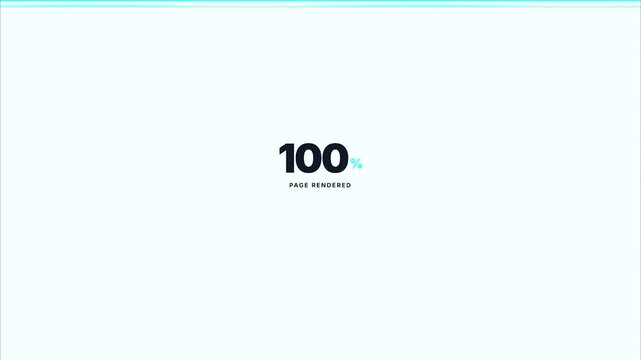 Minimalist percentage counter increasing from zero to one hundred