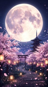 月 夜桜」の写真素材 | 25,364件の無料イラスト画像 | Adobe Stock