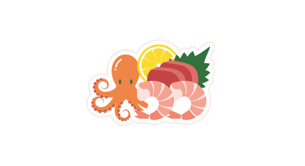 Fresh sashimi platter with octopus shrimp and tuna. © nana