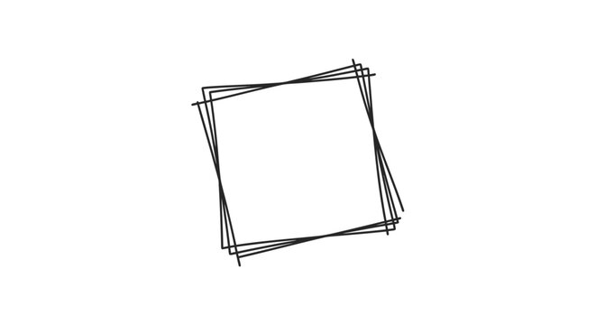 Hand drawn sketchy square frame with overlapping lines