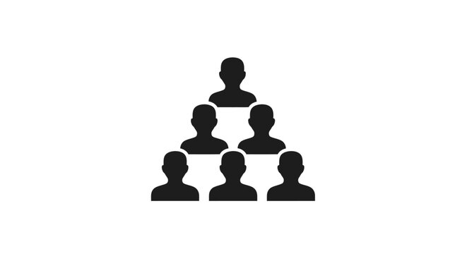 Human silhouette icons arranged in a pyramid structure.