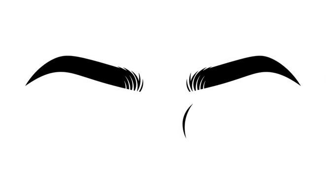 Black Eyebrows And Unibrow Illustration.