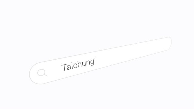 Searching For Taichung, Taiwan Online. Close-up Shot