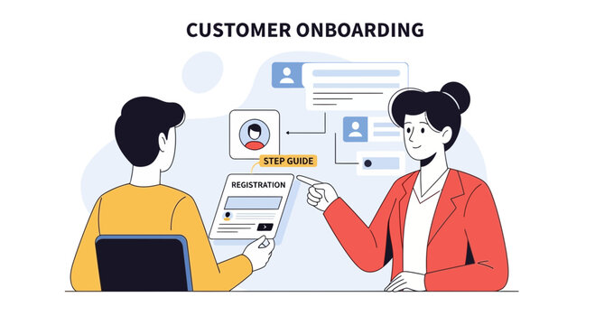 Customer Onboarding Process Illustration - Business Strategy and User Flow