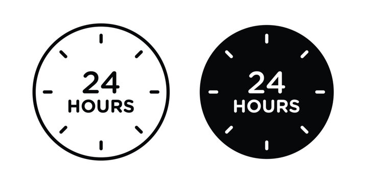 24 hours icon graphic design symbols vector illustration