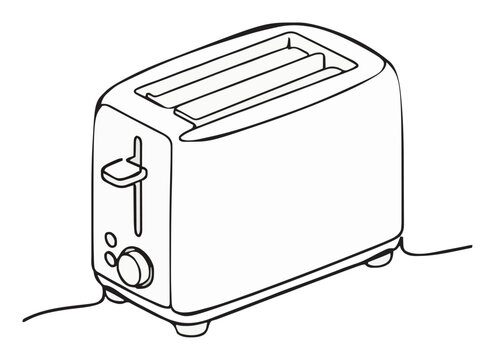 Minimalist toaster line art vector icon. Generative AI