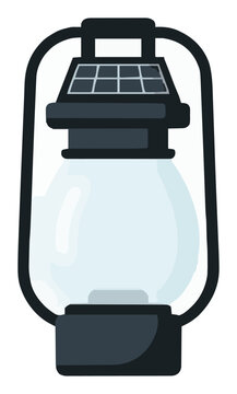 Outdoor solar lantern front view illustration. Generative AI
