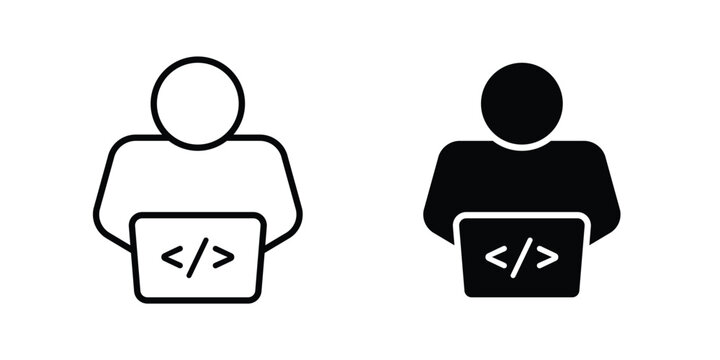 Programmer icon graphic design symbols vector illustration