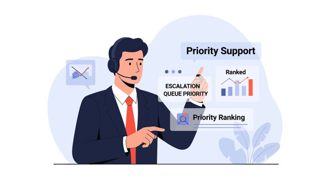 Customer Support Agent Explaining Priority Ranking and Escalation