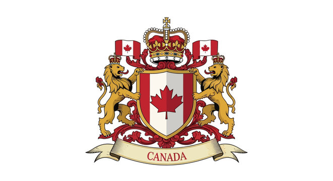 Canadian Coat of Arms Symbol Emblem.