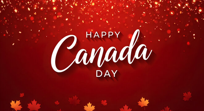 Happy canada day festive red background with elegant typography for canada's national day