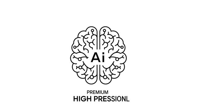 Innovative AI brain logo representing artificial intelligence and high-level thought processes in technology and business
