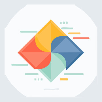 Abstract Geometric Diagram with Four Quadrants
