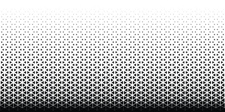 Triangles Halftone Pattern Vector Abstract Geometric Technology Background. Triangular Half Tone Texture. Minimal Style Dynamic Tech Wallpaper