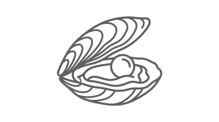 Open Oyster Shell with Pearl Icon © nurul mustofa