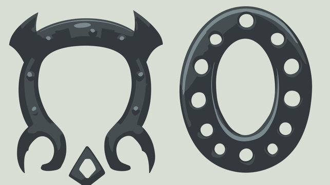 Two mechanical circular components with dark gray finish and drill holes