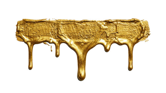 Golden liquid dripping down