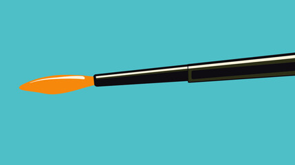 Naklejka premium Illustration of a paintbrush with an orange tip on a blue background