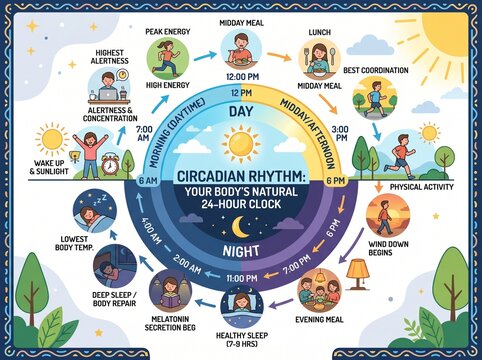 Circadian rhythm for healthy sleep and routine