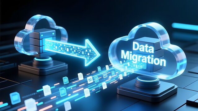 Data migration cloud storage, digital server transfer tech
