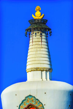 Buddhist White Dagoba Stupa Memorial Beihai Park Beijing China