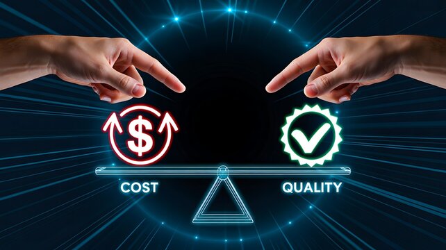 Cost and quality balance concept for business decision making