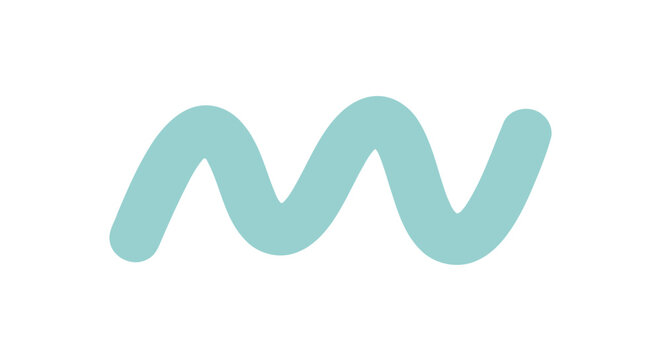 Wavy Blue Line Graphic Element Design.