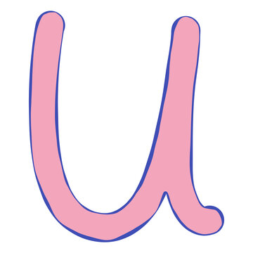 Pastel Doodle Lowercase Letter U Illustration	

