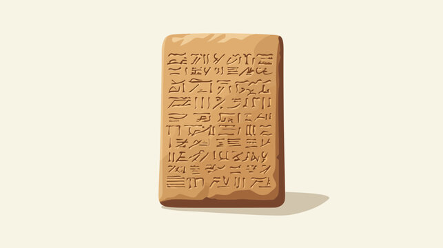 A rectangular ancient clay tablet inscribed with cuneiform script