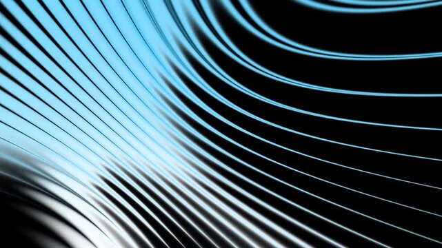 Abstract background featuring fluid metallic waves moving with dynamic motion across frame in blue and silver shades creating cinematic atmosphere for digital presentations or modern projects.