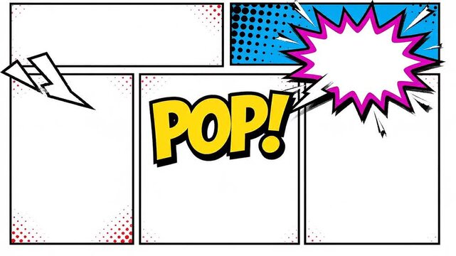 Pop art comic book template with pop sound effect