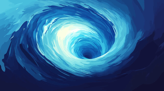 Artistic depiction of a whirlpool with swirling shades of blue