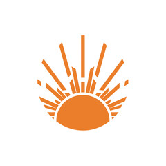 Bright Orange Sunrise Icon Vector Art © Arif