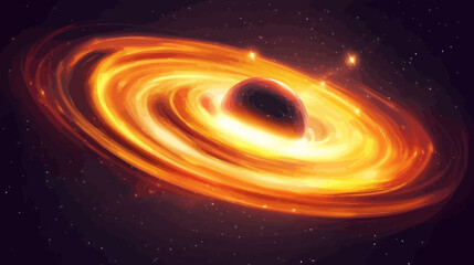 Obraz premium Artistic depiction of a black hole with swirling accretion disk in space