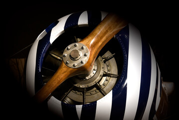Vintage plane engine and propeller at the Museum of Flight in Seattle, Washington. © Jonathan