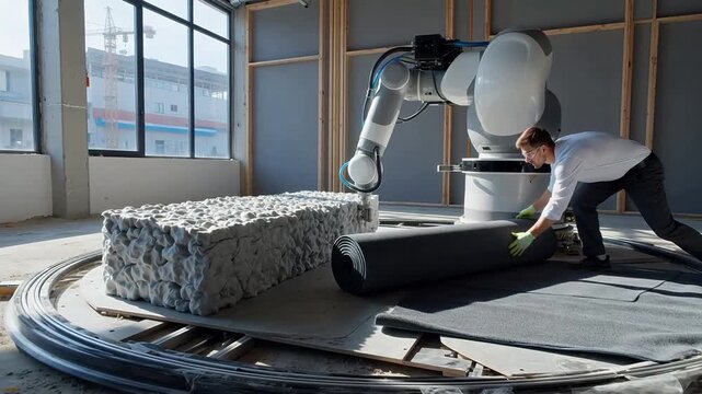 Human-Robot Harmony: Precision Installation of Acoustic Materials
