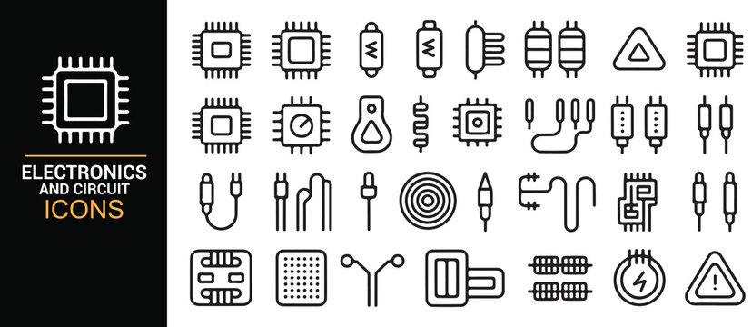 Industrial Electronics Symbol Collection for Technology Design