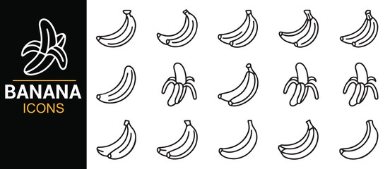 Naklejka premium Natural Banana Food Symbol Editable Graphic Pack