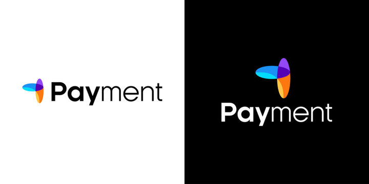 Modern Minimalist Payment Typography Logo Design Featuring Creative Translucent Colorful Overlapping Ellipse Symbol for Fintech, Online Transaction, Digital Wallet, and Financial Branding Identity