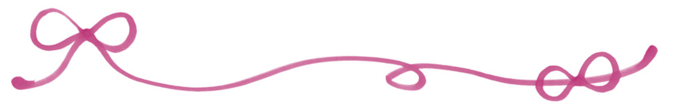 じんわりしたマーカーで描いたリボン付きライン二個のリボン一回転